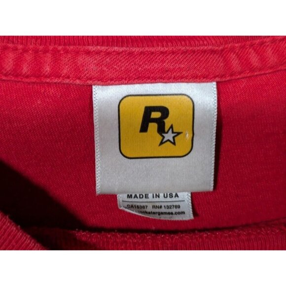 Vintage 90s 1998 Rockstar Games Logo Video Game T-Shirt Red Graphic GTA USA - Picture 2 of 9